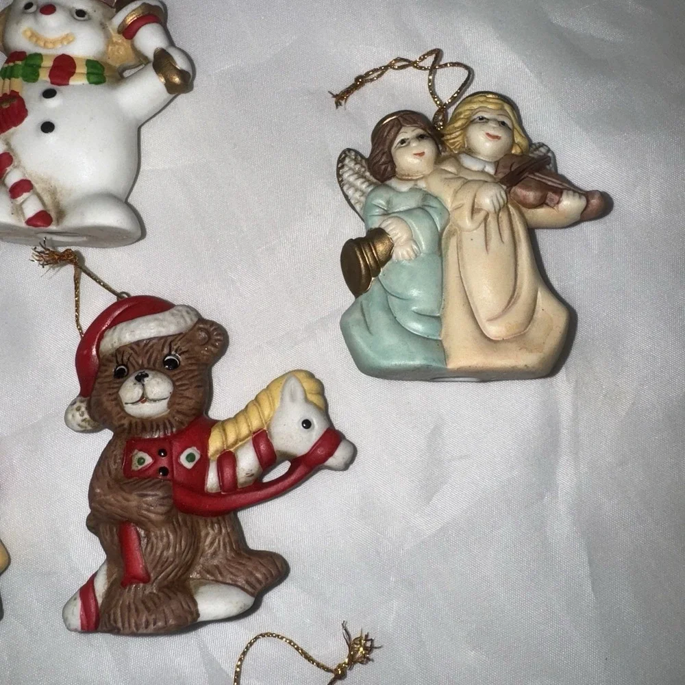 12 Various Vintage Ceramic Christmas‎ Ornaments